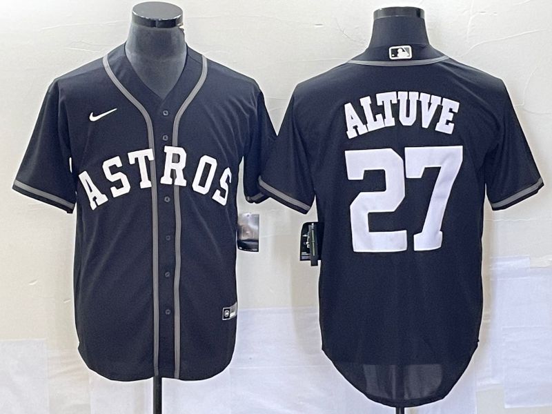 Men 2025 Houston Astros #27 Altuve Black Nike MLB Jersey style 61